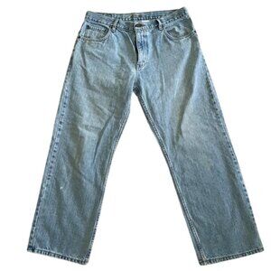 Eddie Bauer Relaxed Fit Straight Leg Jeans 35x30 100% cotton Light Blue Denim